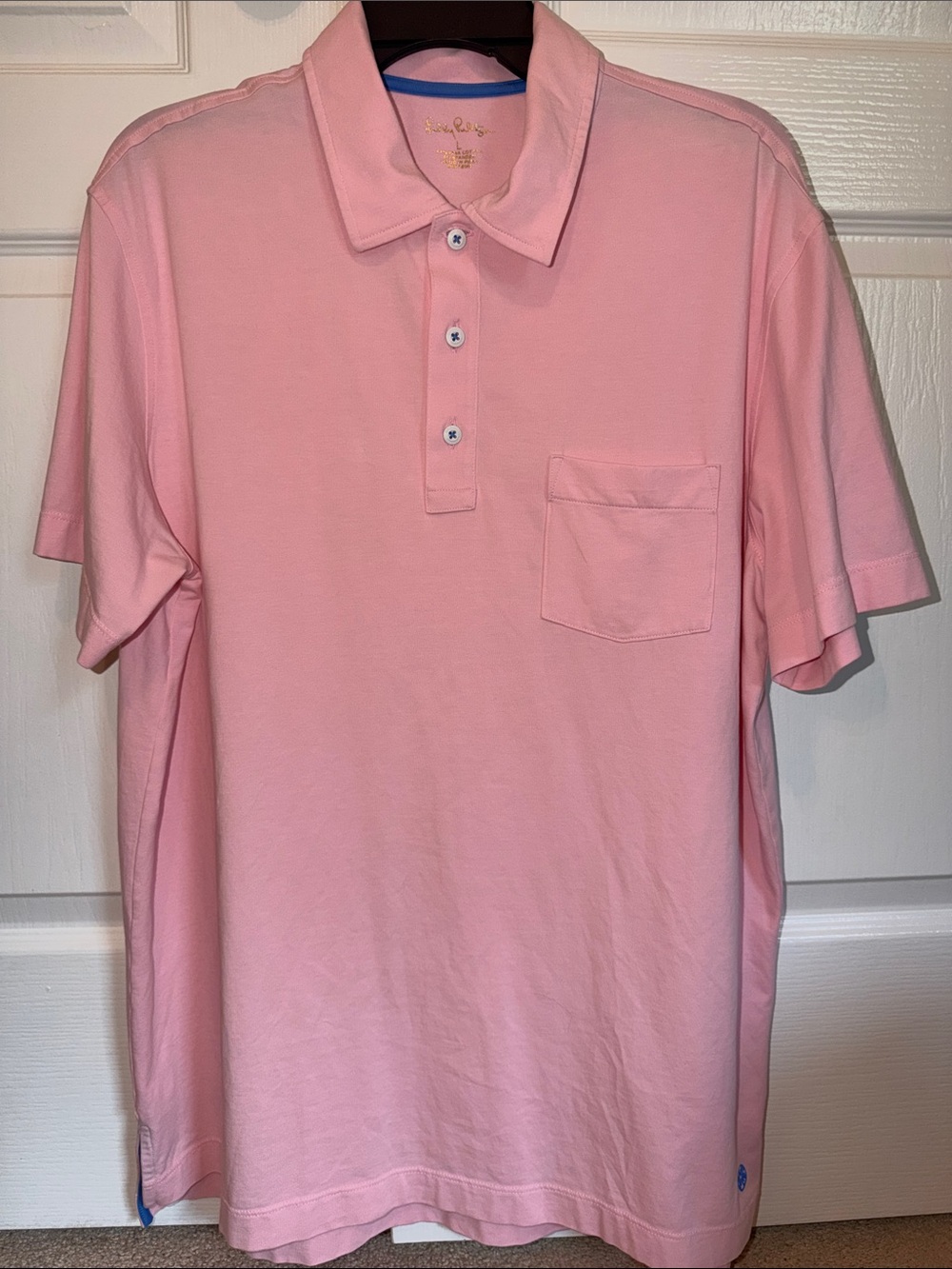 Lilly Pulitzer Men's  Large Polo Shirt Pink Tropics Vacation Golf Casual Preppy